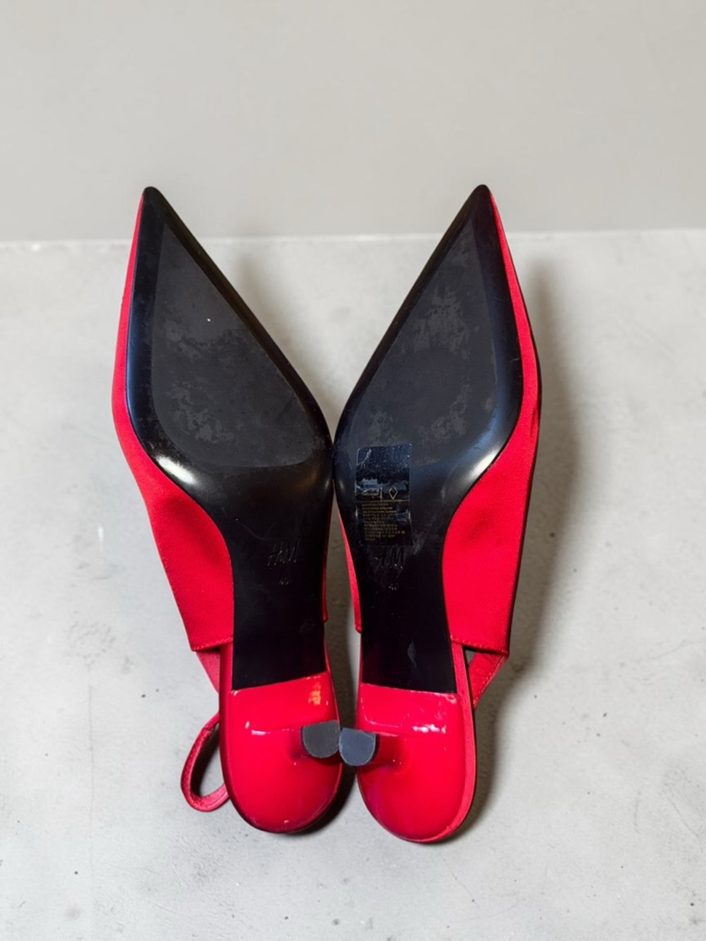 H&M Red Pointed Toe Slingback Heels - Picture 2 of 6